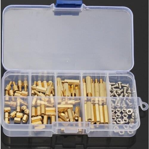 120pcs M3 Male Female Brass Hex Column Standoff Support Spacer Pillar M3 Screw Nut For PCB Board