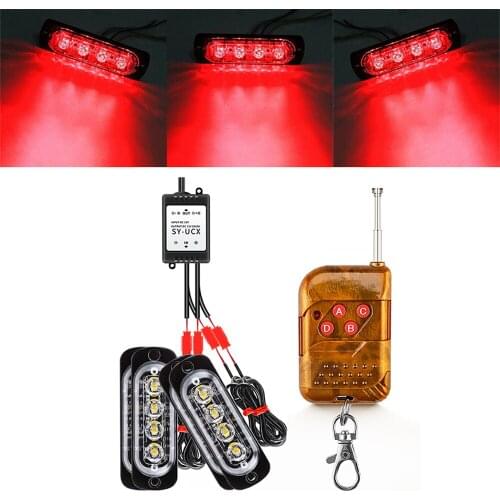 16Led Car Red Blue Strobe Flash Truck Dash Emergency Warning Light For Auto Turn Signal Lamp Bulb Car Tail Brake Lights