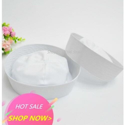 2020 Hot White Sailor Navy Hat Cap with Anchor for Fancy Dress Sailor Marine Doughboy military Cap Hat for Adults / child