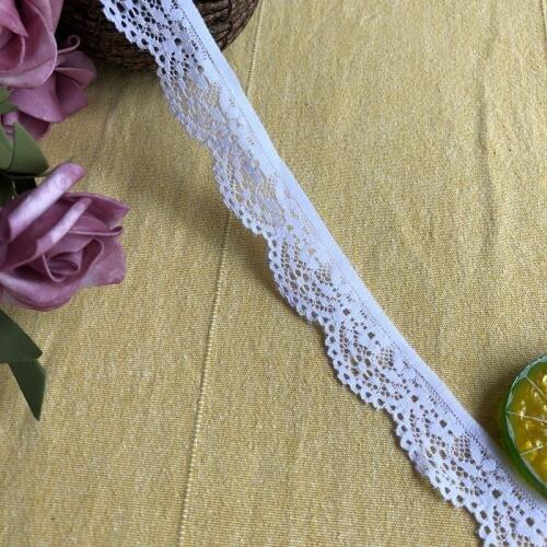 3cm S1056 white elastic stretchy floral pattern lace trim diy apparel sewing fabric dress underwear shorts decoration lace