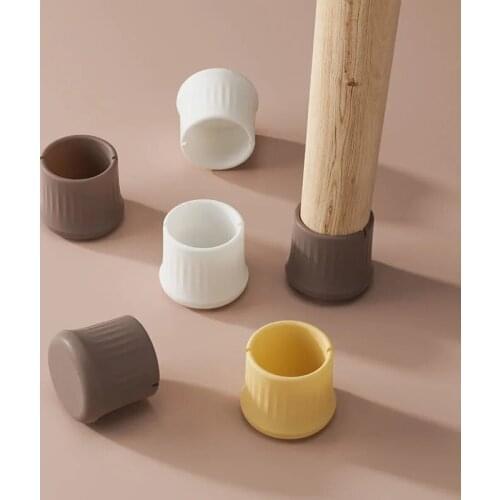 4 Pieces Yellow Chair Foot Covers Non-Slip Furniture Leg Protectors Table Feet Cap Washable Sofa Leg Pad Round Square Home Decor