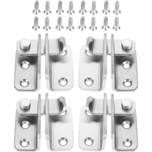 4Pcs High Quality Turn On Left Right Simple Bolts Anti-theft Security Door Thick Stainless Steel Door Buckle Thicken Bolts Hasps