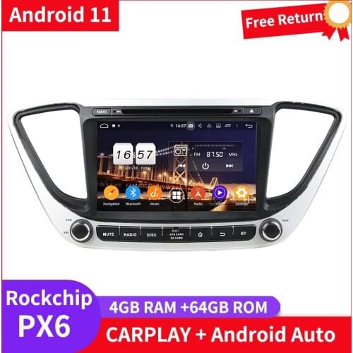 Klyde PX6 2din Car Radio Stereo Android Player For HYUNDAI Verna 2017 Carplay Head Unit Auto Multimedia Accent GPS Navigation