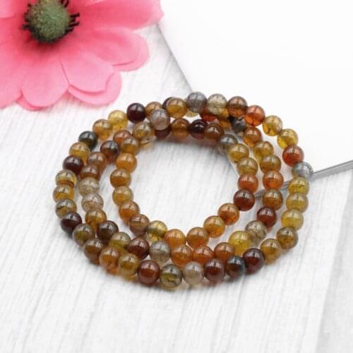 Bohemian Boho Bracelet Vintage Natural Stone Agates 3 Multi-layer Strand Handmade Wrap Elastic Rope Bracelets Charms 21" A978