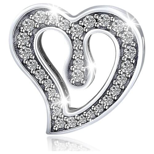 Beads fit for Pandora Bracelets Reflexions Heart of Love Clip charms 100% 925 Sterling Silver Jewelry Free Shipping