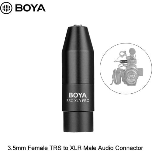 BY-35C-XLR PRO 3.5mm TRS Mini-Jack Female Microphone Adapter To 3-Pin XLR Male Connector Mic Adapters Microphone Accessories New