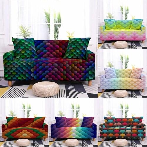 Nordic Elastic Geometric Plaid Sofa Cover Stretch Slipcovers Corner Couch Covers For Living Room Sectional L Sofa 1/2/3/4 Seater