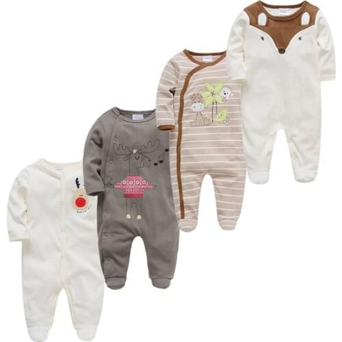 Kavkas Baby Boy Rompers 100% Cotton ropa de bebe Clothes Long Sleeve 3/4 pcs Onesie Overalls Newborn Body Jumpsuit