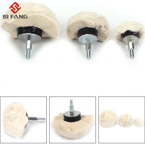 Diameter 50mm,75mm,100mm White Cotton Lint Cloth Buffing Wheel Gold Silver Jewelry Mirror Polishing Wheel Shank Diameter 6mm