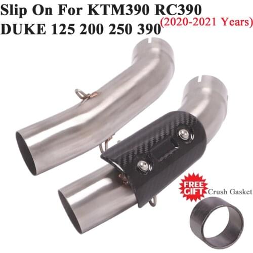 For KTM390 DUKE390 DUKE 125 200 250 390 RC390 ADV 2020 2021 Motorcycle Exhaust System Escape Modify Middle Tube Link Pipe 51mm