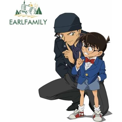 EARLFAMILY 13cm For Detective Conan Creative Car Stickers Car Door Protector Decal Vinyl Material Fashion Decals Decoration