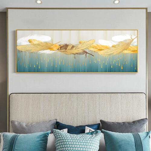 EECAMAIL DIY 5D Diamonds Painted Diamonds Embroidered Light Luxury Feathers Diamond Cross Stitch Bedroom Bed Painting