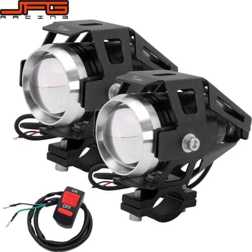 Motorcycle Spotlight LED Headlight Auxiliary Lamp Signal Work Fog Head Spot Light 12V 125W 3000LMW U5 DRL Dirt Street Bike