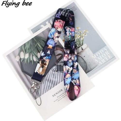 Flyingbee Anime Keychain Tags Strap Neck Lanyards For Keys ID Card Pass Gym Mobile Phone USB Badge Holder DIY Hang Rope X1627