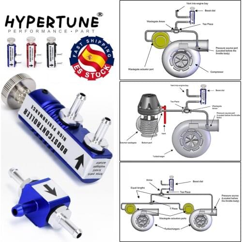 Hypertune - UNIVERSAL ADJUSTABLE MANUAL TURBO BOOST CONTROLLER KIT 1-30 PSI IN-CABIN BOOST CONTROL HT3123