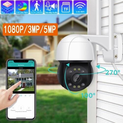 5MP H.265 PTZ Wifi IP Camera Outdoor AI Human Auto Tracking Wireless Camera ONVIF Audio 2MP 3MP Smart Light Security CCTV Camera