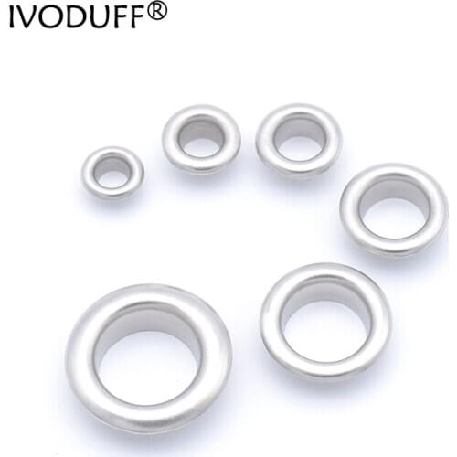 Ivoduff 8X4X4MM Metal Eyelet 100sets 4mm Brass Eyelet with Washer Leather Craft Repair Grommet Round Eye Rings For Shoes Bag