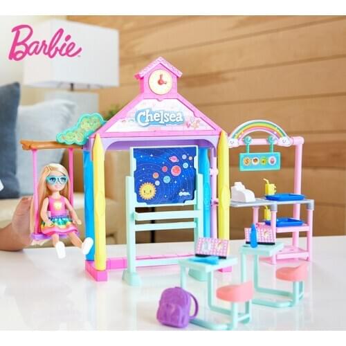 Club Chelsea Barbie Dolls School Life Playset Baby Barbie Furniture Doll Accessories Gift for Girls Toys for Children Blonde New
