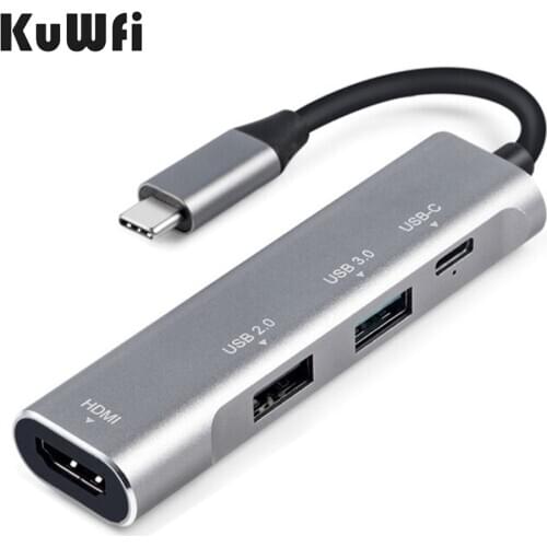 KuWFi USB Type C Adapter Type-C HUB To HDMI 4K USB 3.0 2.0 Adapter Dex Station For MacBook pro 2017 Samsung Galaxy Note 8 S8 S9