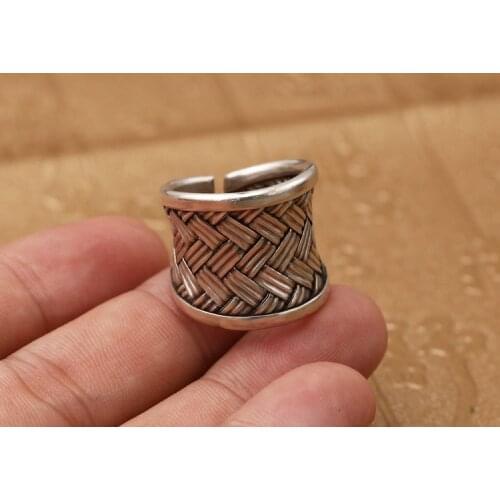 925 STERLING SILVER braided men mens rings Ring jewelry A5759