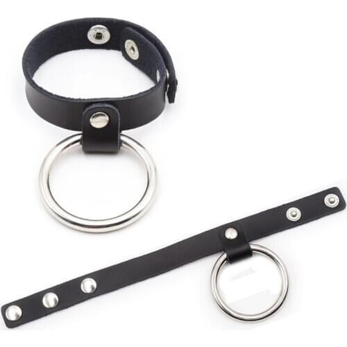 Male Leather Penis Rings Leather Cock and Ball Stretcher Cockring Bondage Strap Sex Toys for Men Male Chastity Belt Cock Ring