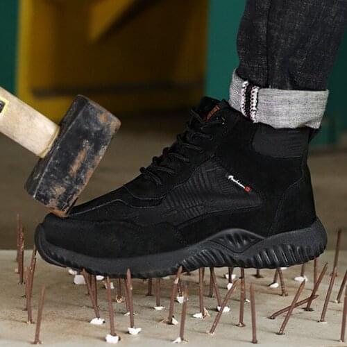 2021 Male Work Boots Indestructible Safety Shoes Men Steel Toe Shoes Puncture-Proof Work Sneakers Male Shoes Adult Work Shoes