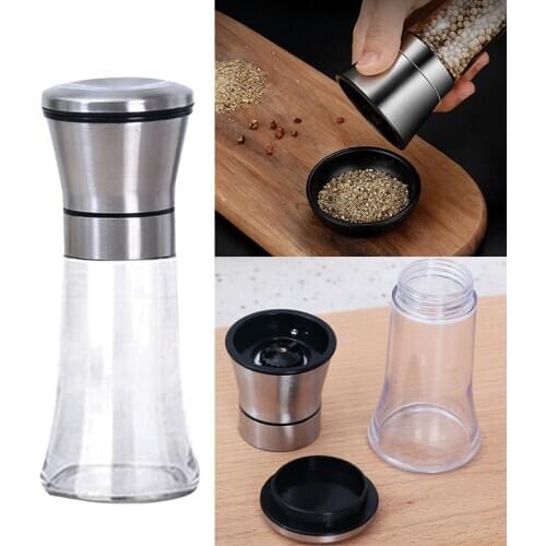 Stainless Steel ABS Salt Grinder Pepper Shaker with Adjustable Coarseness Pepper Mill 120ML