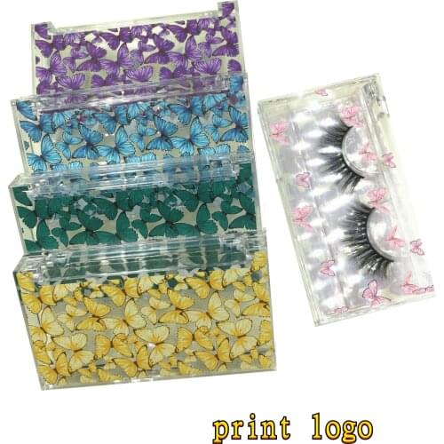 New Butterfly acrylic box Lash Boxes Packaging Wholesale Fashion New Empty Eyelash Packaging Box Eyelashes Package makeup