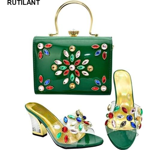 New Arrival Italian Shoes with Matching Bags 2019 African Shoes and Bag Set for Party Italian Women Shoes and Bag Set In Italy