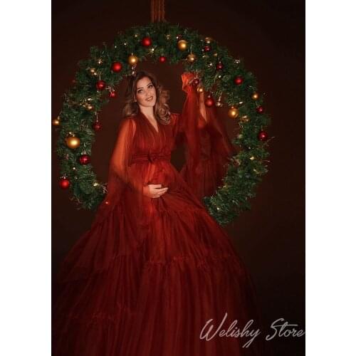 New Sexy Maternity Tulle Dresses Women 2020 Long Floor Length With Train Dress Photo Shoot Pregnancy Prom Gown