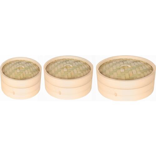 One Cage and One Cover Cooking Bamboo Steamer Fish Rice Vegetable Snack Basket Set Kitchen Cooking Tools