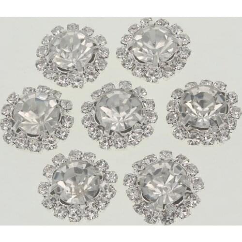 Simple and Beautiful 10Pcs 15mm Round Ivory White DIY Jewelry Accessories Rhinestone Crafts Wedding Party Production