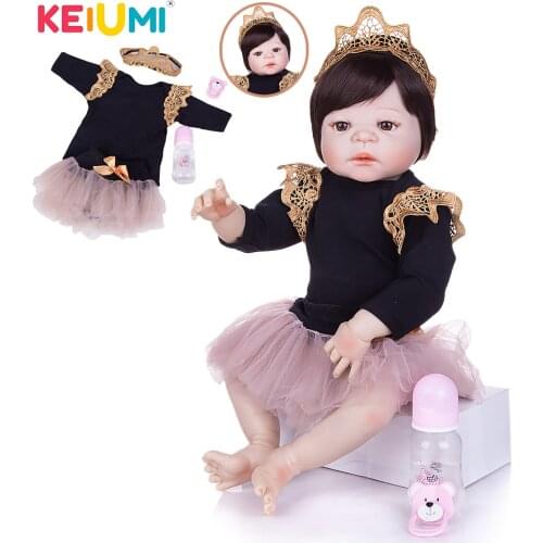 Wholesale Lifelike 23'' Reborn Boneca Full Silicone Vinyl Body 57 cm Reborn Girl Baby Doll Toys Princess Simulate Kids Playmate