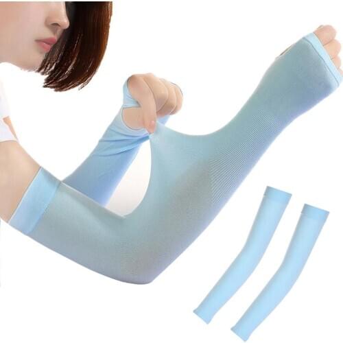 2Pcs Fishing Climbing Sport Cycling Sun UV Protection Fingerless Arm Sleeves for Outdoor Cycling Fishing