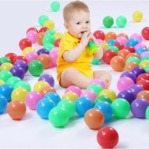 50/100 Pcs Colors Baby Plastic Balls Water Pool Ocean Wave Ball Kids Swim Pit With Basketball Hoop Play House Outdoors Tents Toy