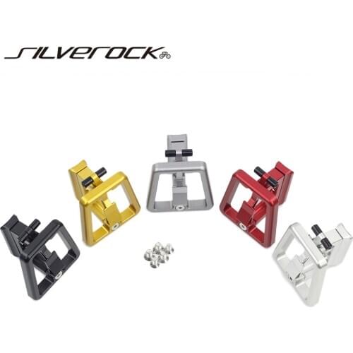 SILVEROCK Bike Front Carrier Block S Bag Hook Clip Bracket 3 Holes for Brompton 3Sixty Pikes Fnhon Gust JAVA K3 Folding Bikes