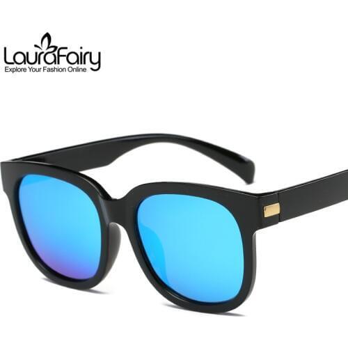 LauraFairy Big Square Frame Design Sun Glasses Unisex Oversize Design Coating Mirrored Polarized Sunglasses Men Women 9836