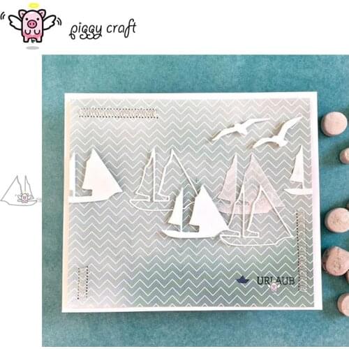 Piggy Craft metal cutting dies cut die mold Sailboat card decoration Scrapbook paper craft album card punch knife art cutter die