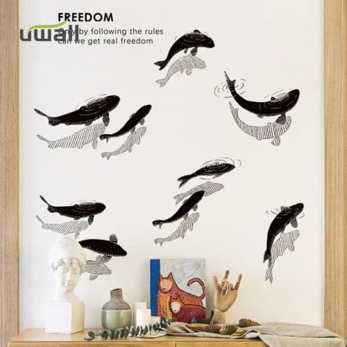 Creative PVC Fish 3D Wall Stickers Home Decor Living Room Self Adhesive Room Decor Sticker Bedroom Background Wall Decoration