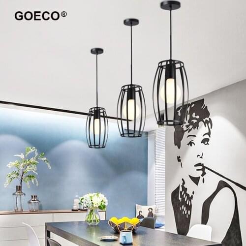 Vintage Ceiling Light Modern Retro Iron Black industrial Pendant Lamp Nordic Living Room Bar kitchen Loft Home Cage Fixture E27