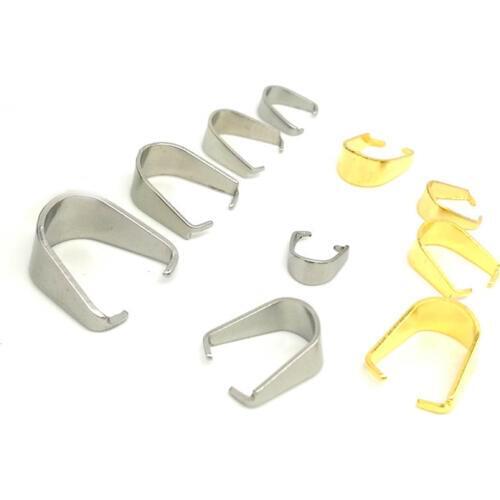 Mibrow 50pcs/lot Stainless Steel Gold Color Pinch Bail Clasps Bail Bracelets Clasps Connectors for DIY Jewelry Making Findings