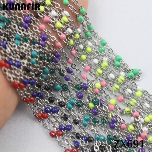 52mm-14-17cm 1.5mm cross chain with colors Environmental protection resin stainless steel women fashion jewelry ZX691-ZSZ293