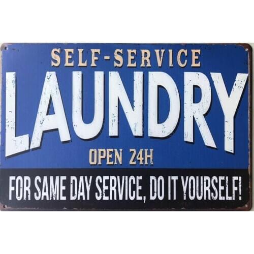 Laundry Tin Sign Metal Poster Wall Plate Metal Vintage Home Shop Decor Laundry Decorative