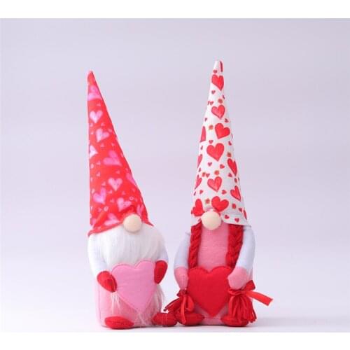 10 Pcs Valentines Day Gift Gnome Plush Doll Decorations Mr & Mrs Handmake Scandinavian Tomte Table and Home Decor Wholesale X2