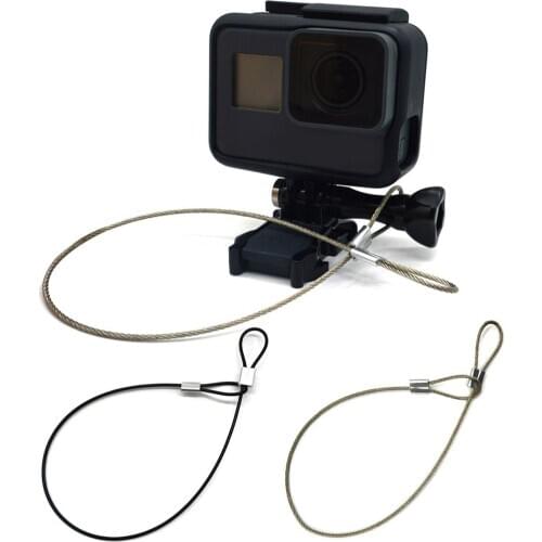 100% Brand New and High Quality Safety Strap Stainless Steel Tether Lanyard Wrist Hand 30cm For GoPro Camera New