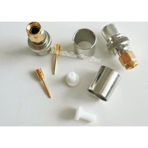 10X SMA male plug crimp RG8 RG213 LMR400 RG214 cable straight Connector