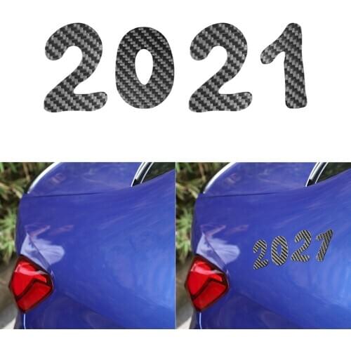 2021 Number Carbon Fiber Car Exterior Styling Sticker Decorative Decal Universal Sticker Cover Trim Car Styling Accessories