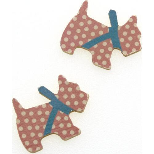 300pcs Lovely Dog Wooden Accessory Pendants Cabochon Charm beads (21x25mm) scottie dogs scotland polka dots