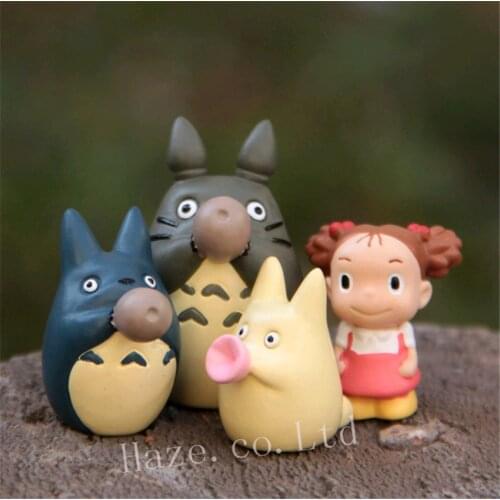 4pcs/Set Studio Ghibli My Neighbour Totoro Resin Figure Figurine Toy