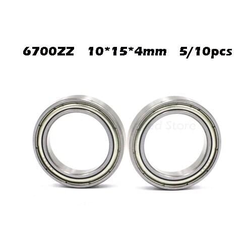 5/10pcs/Lot Miniature 6700ZZ Bearings Steel Metal Shielded Ball Bearing Thin Wall Roller 10x15x4 mm For RC Cars Trucks